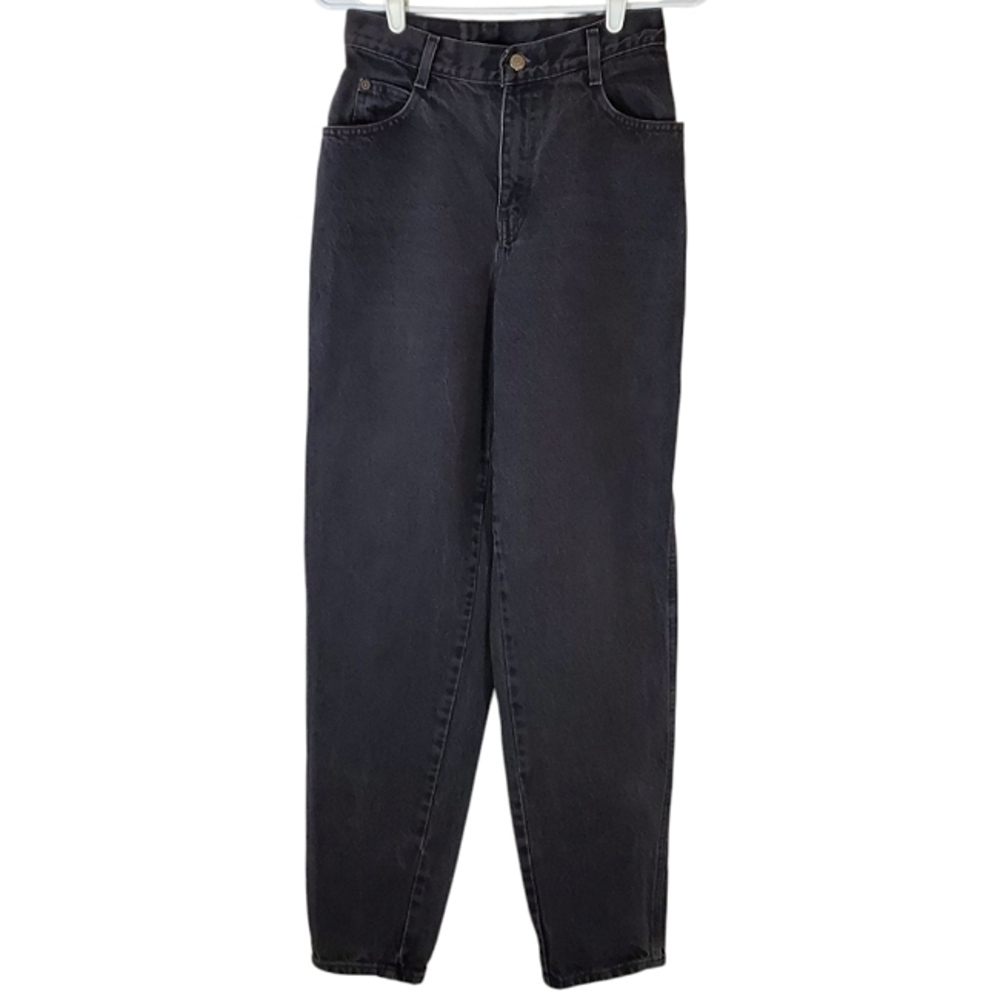 7382 * Gitano Vintage High Rise Tapered Mom Jeans Black Size 8 Tall Long